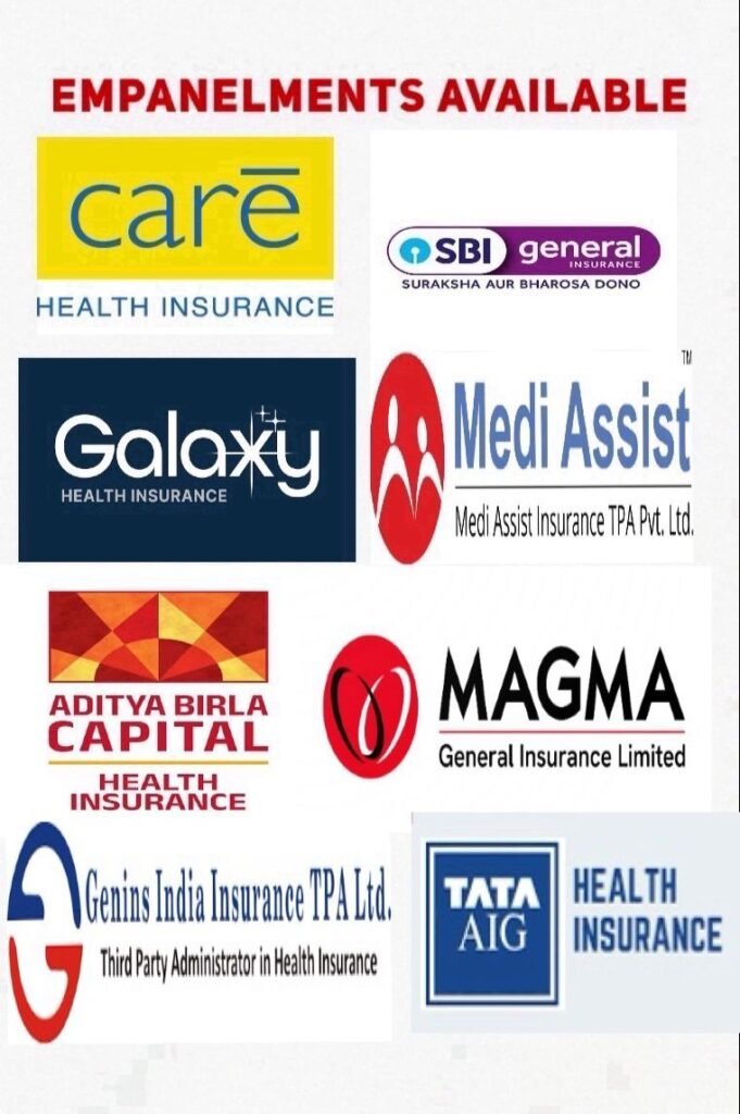 Insurance empanelments at Narang Netralaya Eye Hospital Jalandhar - Care Health, SBI General, Galaxy, Medi Assist, Aditya Birla, Magma, Genins India, TATA AIG